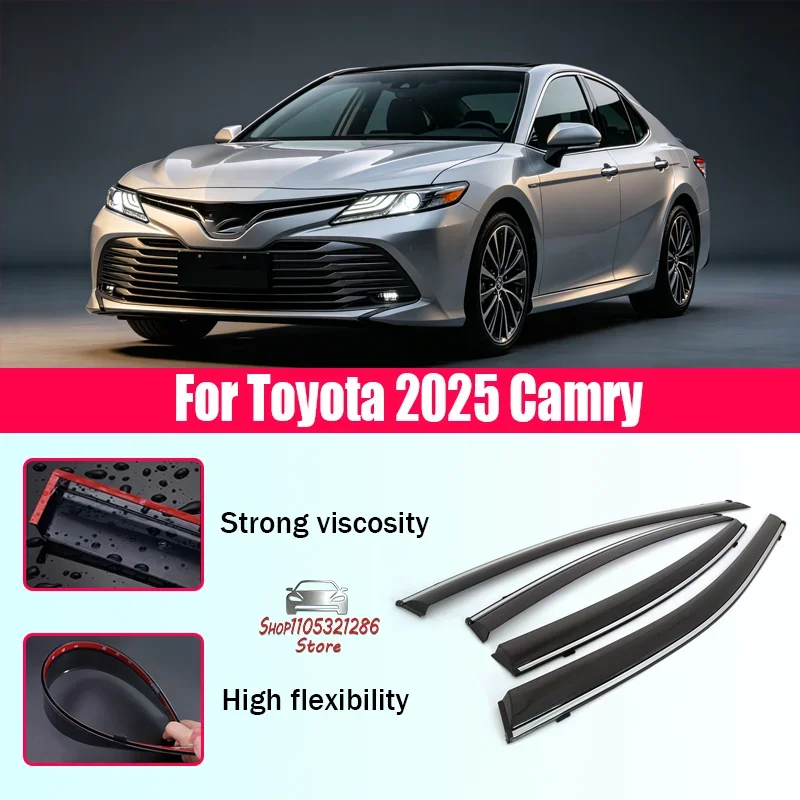 

Дефлекторы окон (ветровики) для Toyota Camry 2025: защита от дождя, светоотражающие, инжекционные, для боковых окон