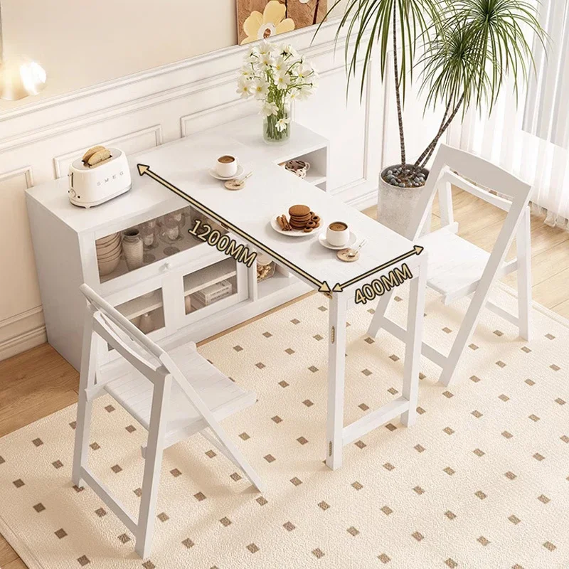 

Modern Minimalist Folding Dining Table Dining Sideboard Multifunctional Small Household One Piece Dining Table Against The Wall
