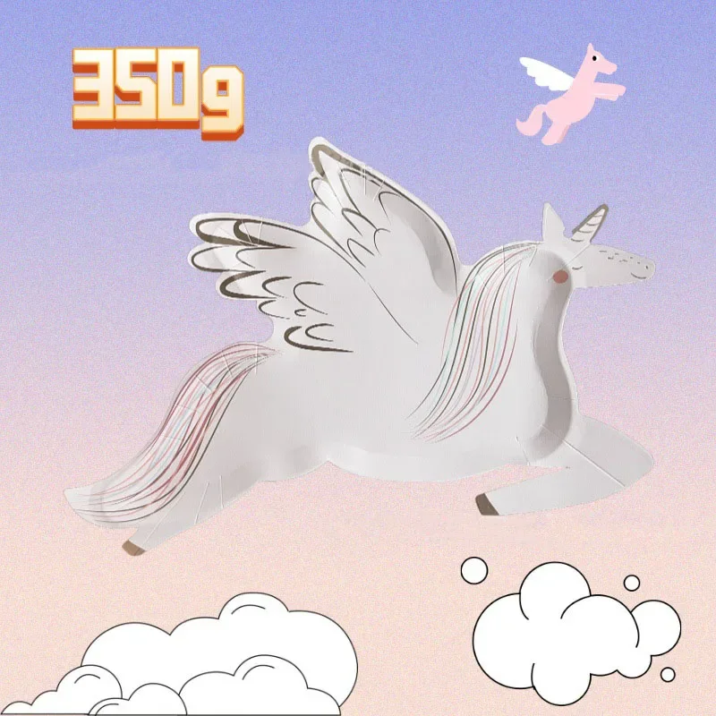 

Unicorn Theme Disposable Tableware Unicorn Party Flying Unicorn Shaped Plates Girls Happy Unicornion Birthday Party Decor