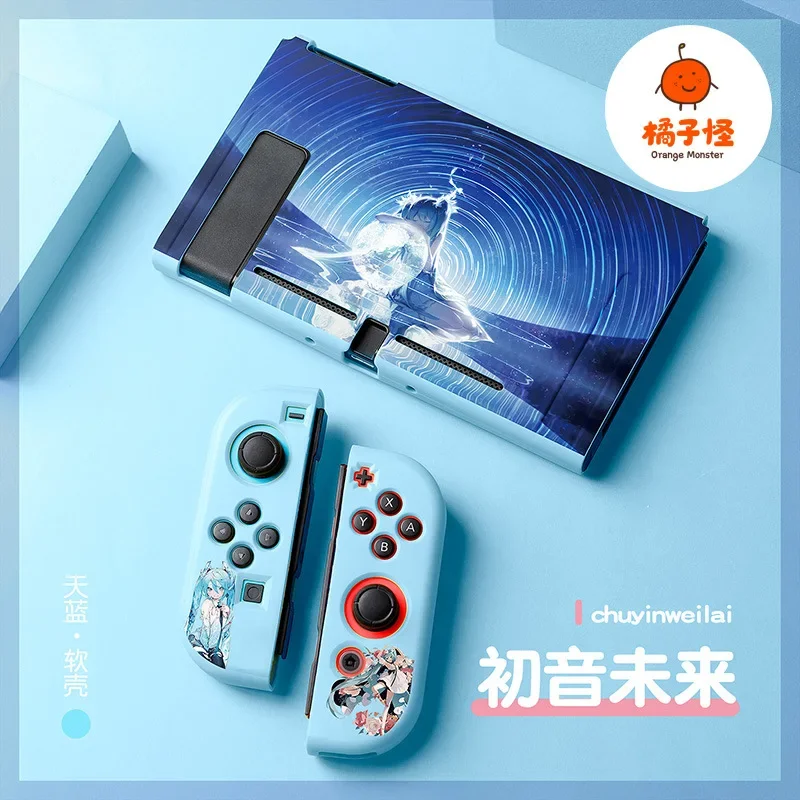 Hatsune Miku Anime Switch NS OLED Cartoon Joycon Console Cover custodia protettiva morbida gioco Host Shell accessori regalo periferico