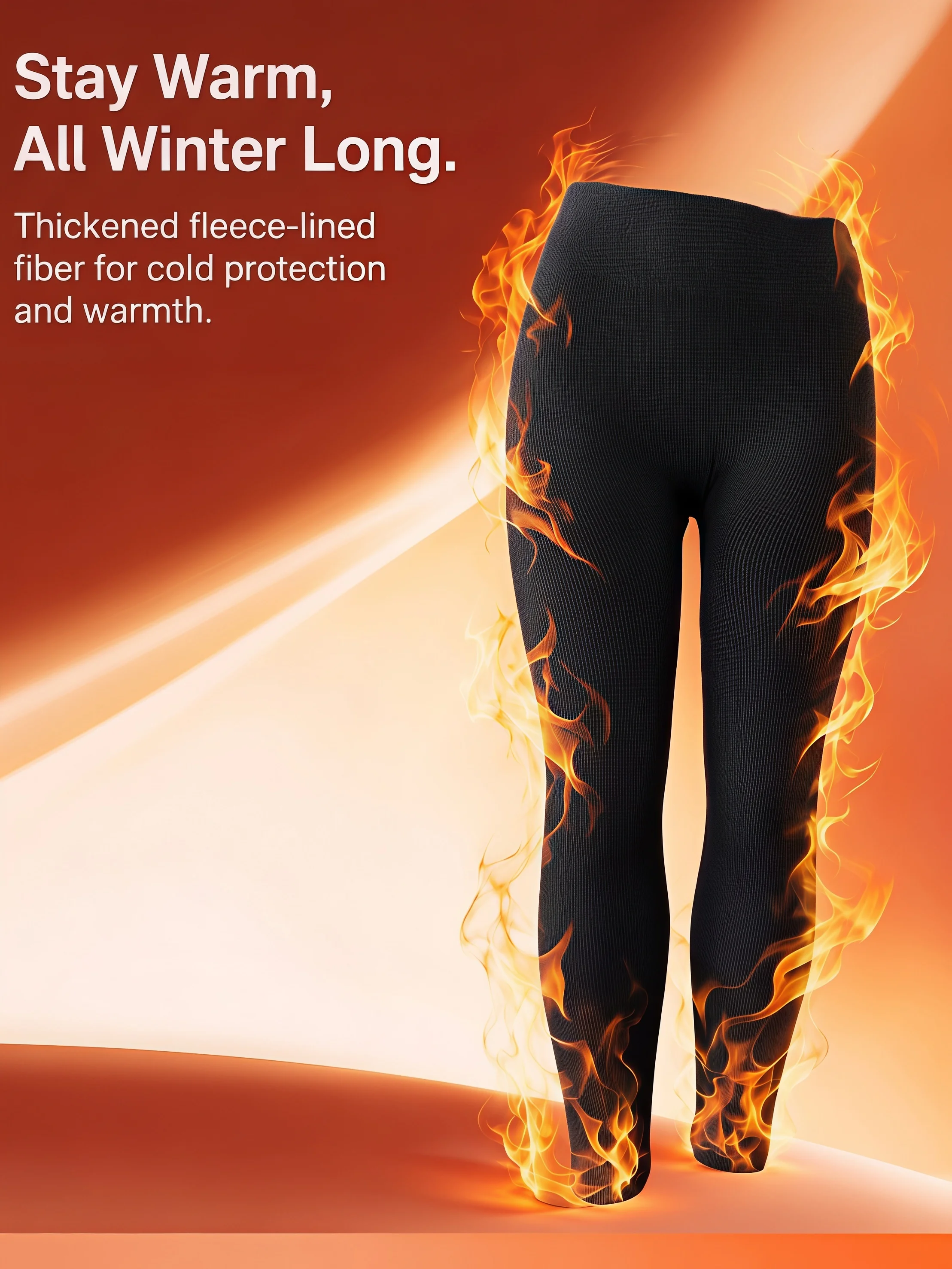 1er-Pack Hochgeschnittene Schwarze Fleece-Gefütterte Warme Leggings Weiche Flauschige Stretch-Hosen für Herbst Winter Zuhause Täglicher Weg zur Arbeit – Detail 5