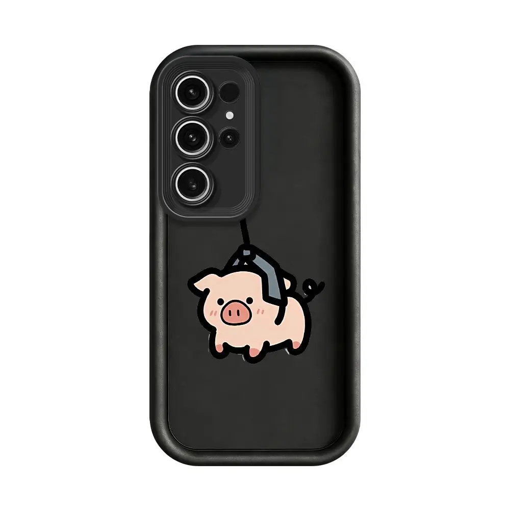 For Samsung S26 S25 S24 Ultra Plus FE A57 A56 A54 A37 A26 A17 A16 A07 A06 Claw Machine Cute Pig Doodle Minimalist Shockproof TPU