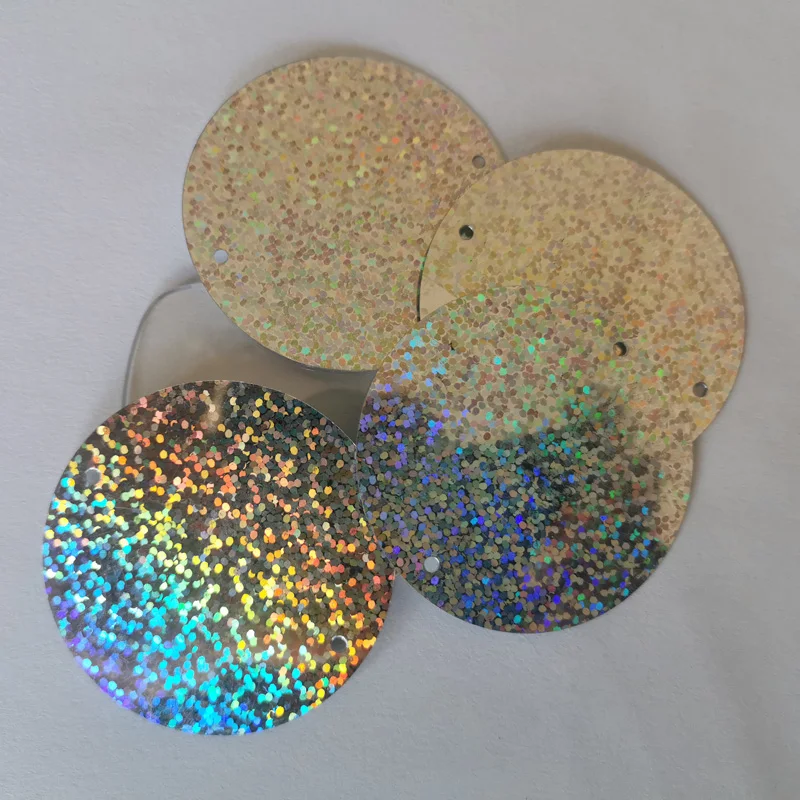 1kg Laser argento oro paillettes rotondo doppio foro plastica Glitter scarpe fai da te cappelli accessori di abbigliamento