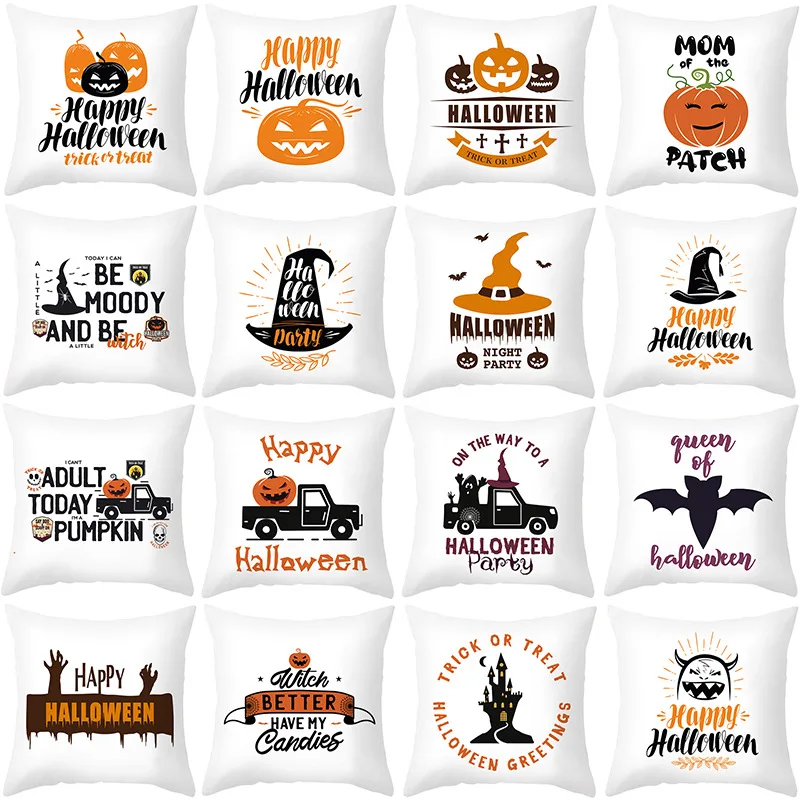 

Cushion Cover 45*45 Halloween Scary Decor Sofa Throw Pillow Case Halloween Gifts Party Supplies Living Room Bedroom Pillow Cover