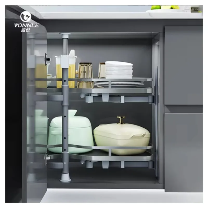 Kitchen Storage Accessories Magic Corner Basket Chrome Magic Corner Kitchen Revolving Basket Swing Trays