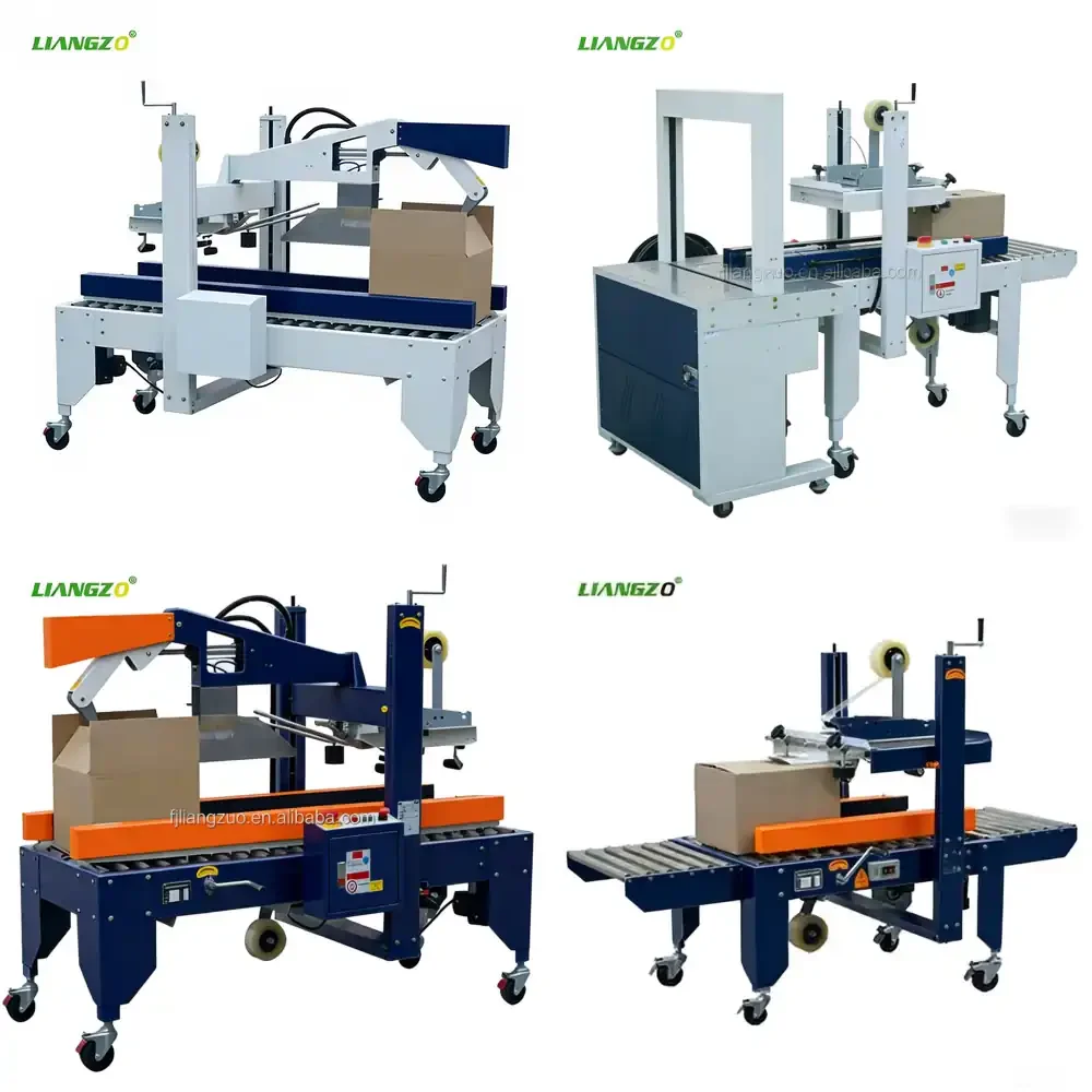 LIANGZO FXJ-5050A Electric Heavy Adjustable Tape Tension Automatic Carton Sealer for Food & Textiles Packaging