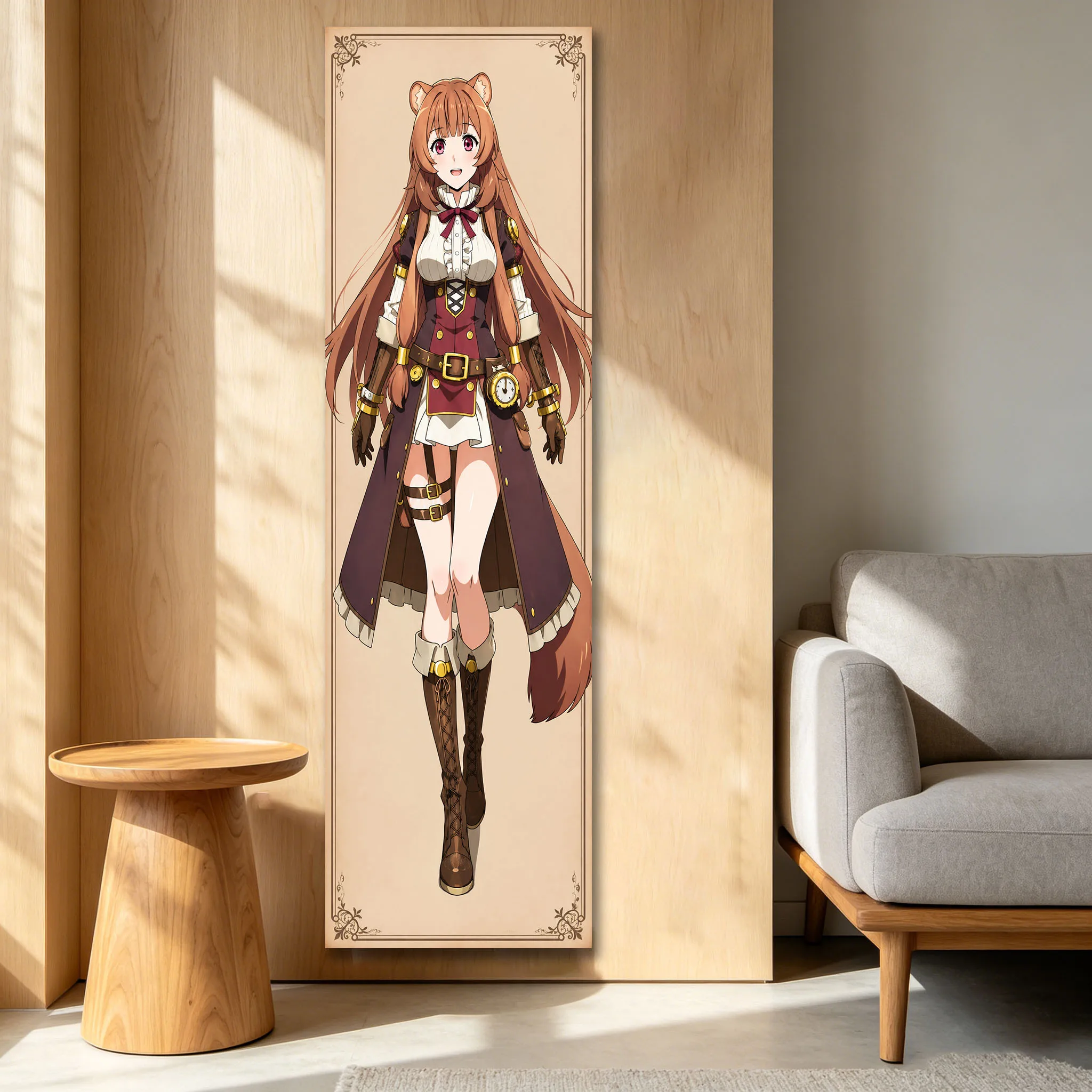 R-Raphtalia Raccoon Girl Tapestry Shield Hero Anime Girl Long Tapestry Suitable For Bedroom Dorm House Wall Decor