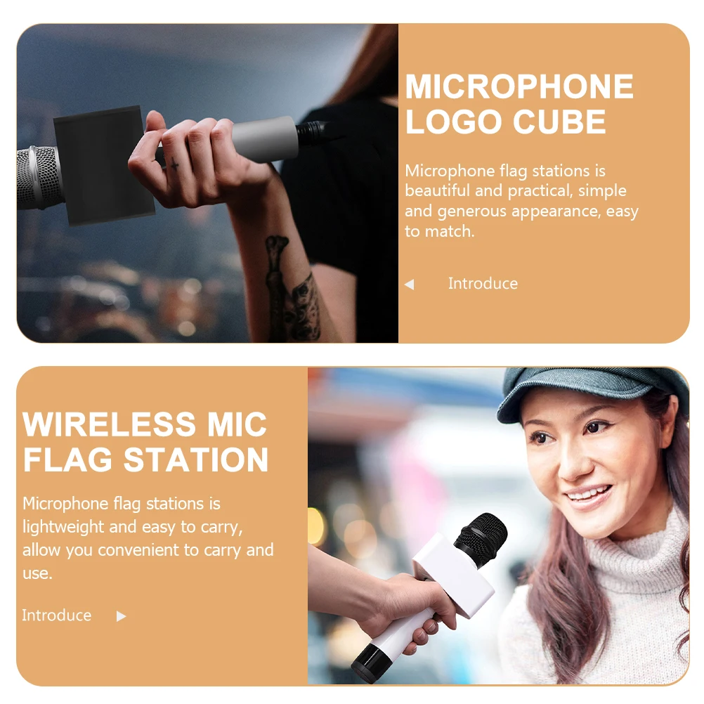 

4Pcs Microphone Flag Station Sturdy Lightweight Design for Interview Conference Wireless Mic Flag Box Microphone Isolation