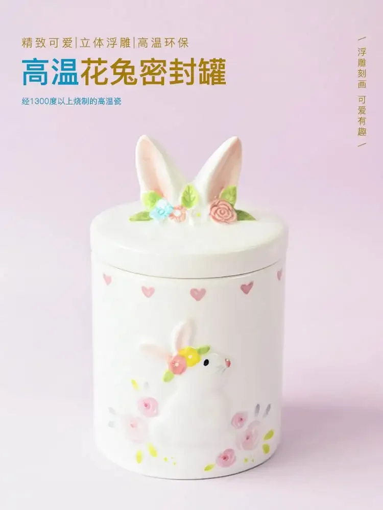 Rabbit died urn sacrifice burning paper cute cat dog ashes jar seal moisture-proof pet cremation funeral