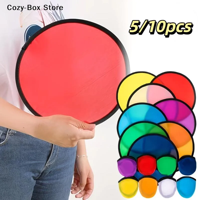 5/10pcs Portable Foldable Mini Hand Fan Pocket Sized Multifunctional Flying Disc Fan for Kids Adult Summer Outdoor Use
