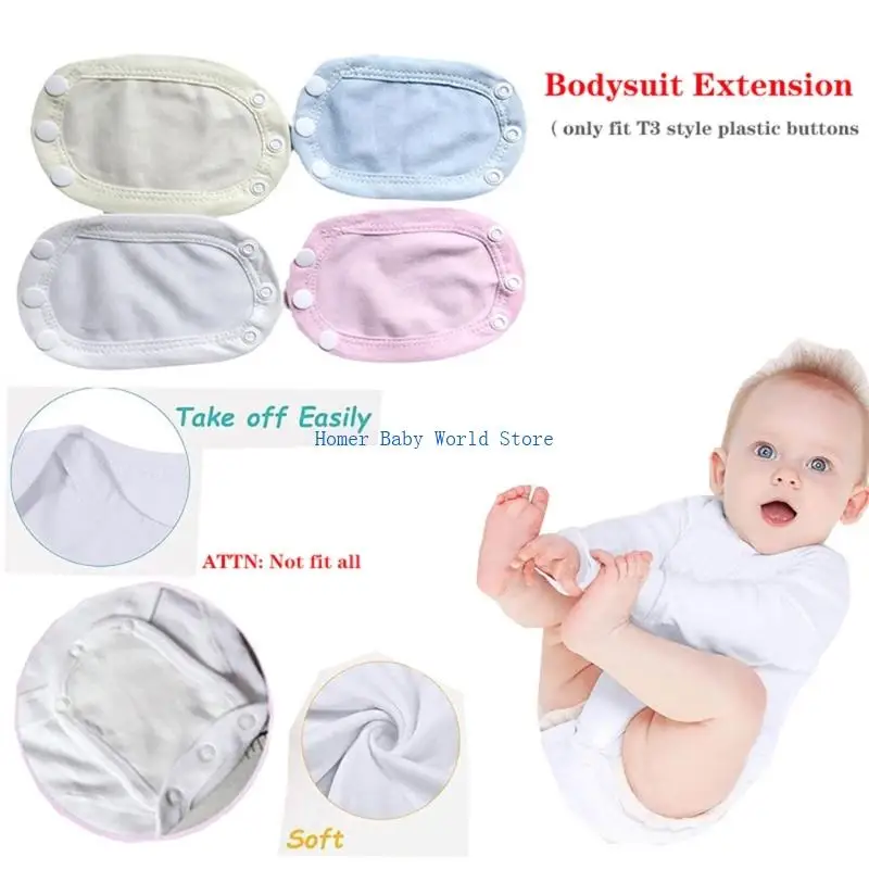 B2QD Pack of 4pcs Reusable Diaper Extension Panel Feature Easy Installation Plastic Secure Fit Soft Cotton Design