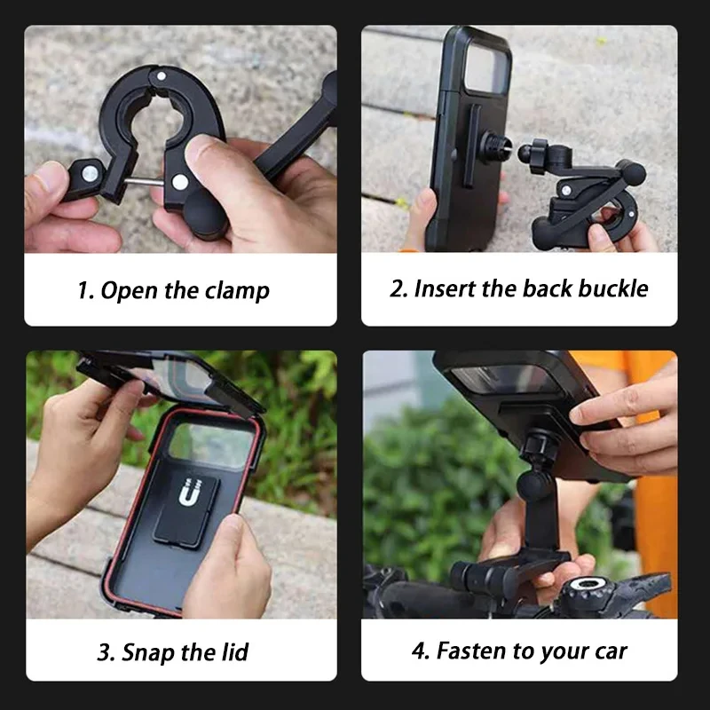 Xiaomi Wasserdichter Motorrad-Fahrrad-Handyhalter Universal Fahrrad GPS 360° °   Drehbarer, verstellbarer Motorrad-Handyhalter