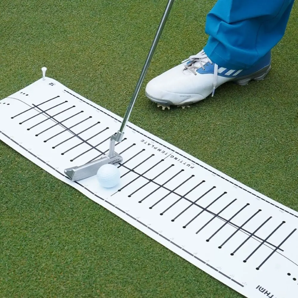 15 Degree Golf Putting Mat Improving Skills Putting Green Pad Golf Track Paper Hitting Practice Aiming Line Golf Training Aids