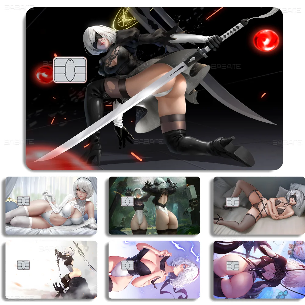 N-Nier A-Automata 2024 Anime Cartoon Skin Stickers Film Tape Case For Big Credit Debit Card Front Side