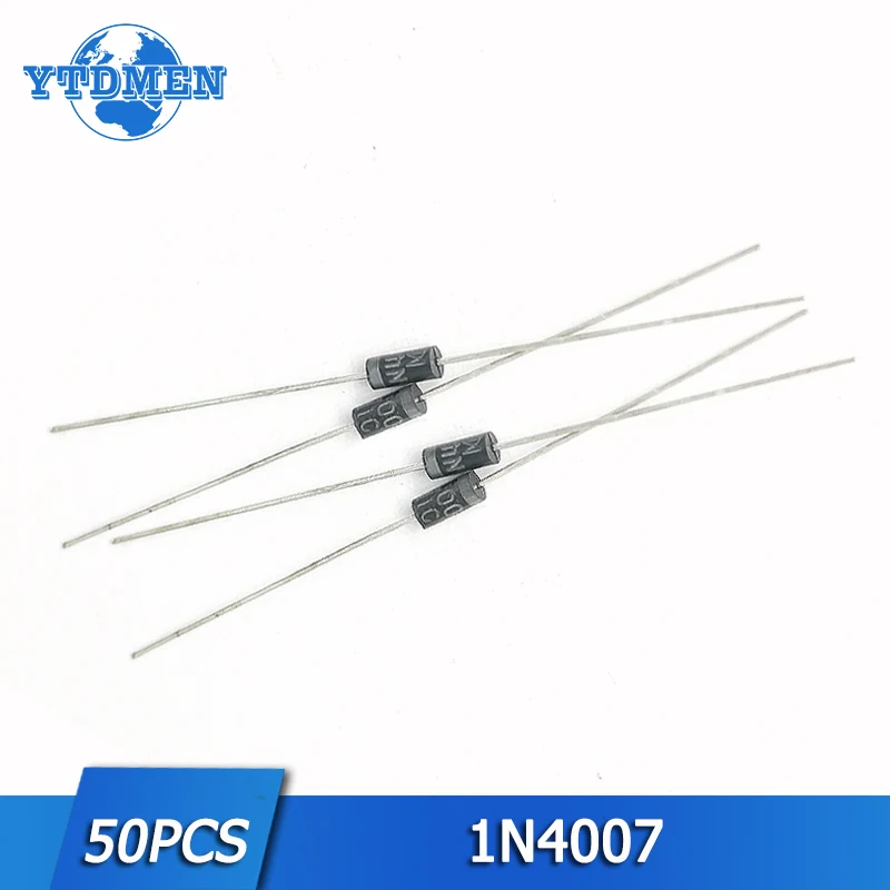 50pcs 1N4007 IN4007 Silicon Rectifier Diode Set 1A 1000V Axial Lead Rectifiers Diode DIP DO-41 Electronic Component