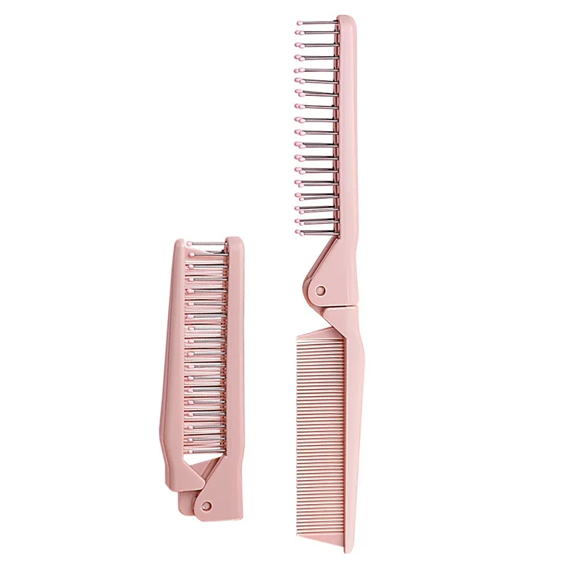 1Pc Portable Travel Mini Hair Brush - Compact Foldable Double-Headed Comb for Purse, Bags - Pocket-Size for Women and Girls