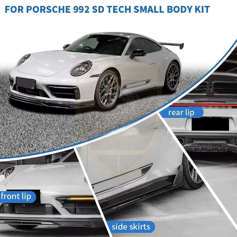 Upgrade Te-Chart Body Kit for  911 992 Carrera Car Front Lip SideSkirt Rear Diffuser Dry Carbon Bodykit