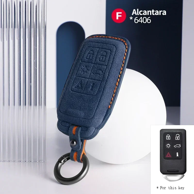 

For Volvo S80 S60 V50 V70 XC70 XC90 Suede Remote Fob Shell Auto Protection Accessories Car Key Remote Cover Full Case