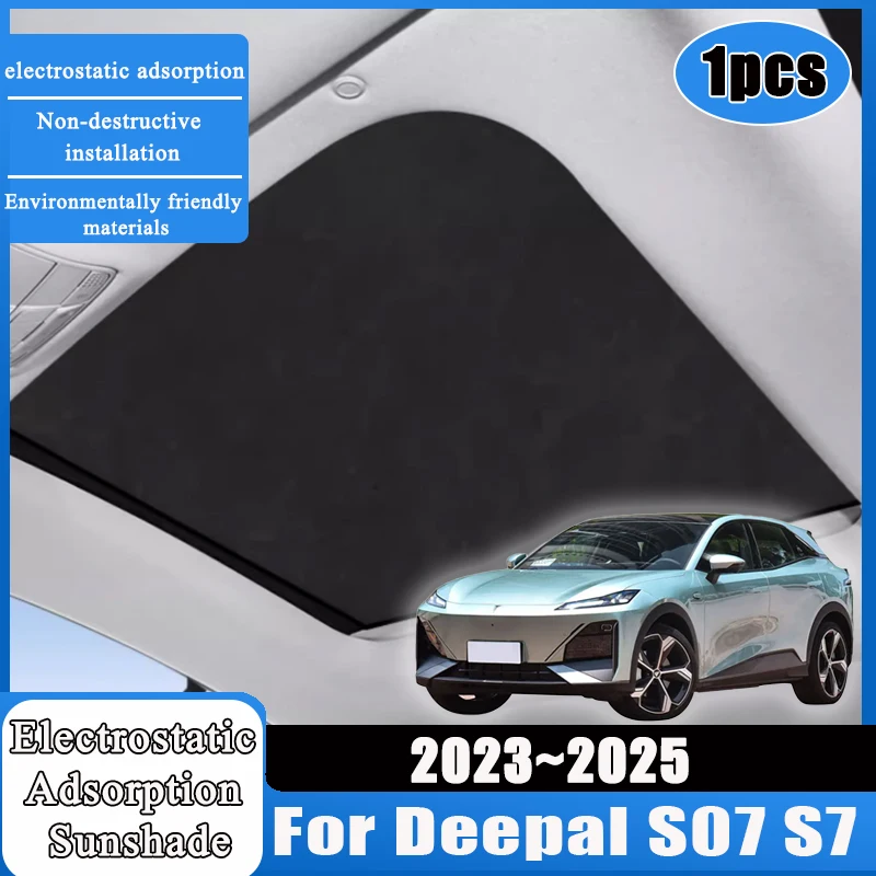 1pcs Sunroof Sticker For Deepal S07 S7 2023~2025 Electrostatic Adsorption Skylight Sunshades Insulation Visors Car Accessories