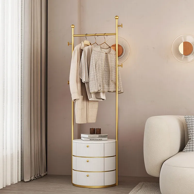 Creative home bedside table hanger integrated simple modern bedside table light luxury hanger floor bedroom coat rack