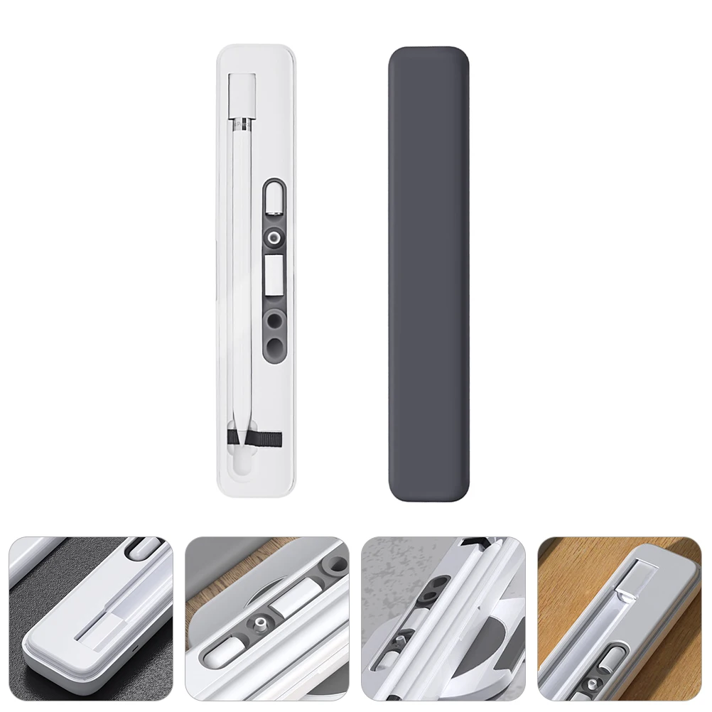 

1 pc Wireless Charging Storage Case For 1St Gen Grey White 280Mah Holder Charging Indicator Movable Jack Magnetic