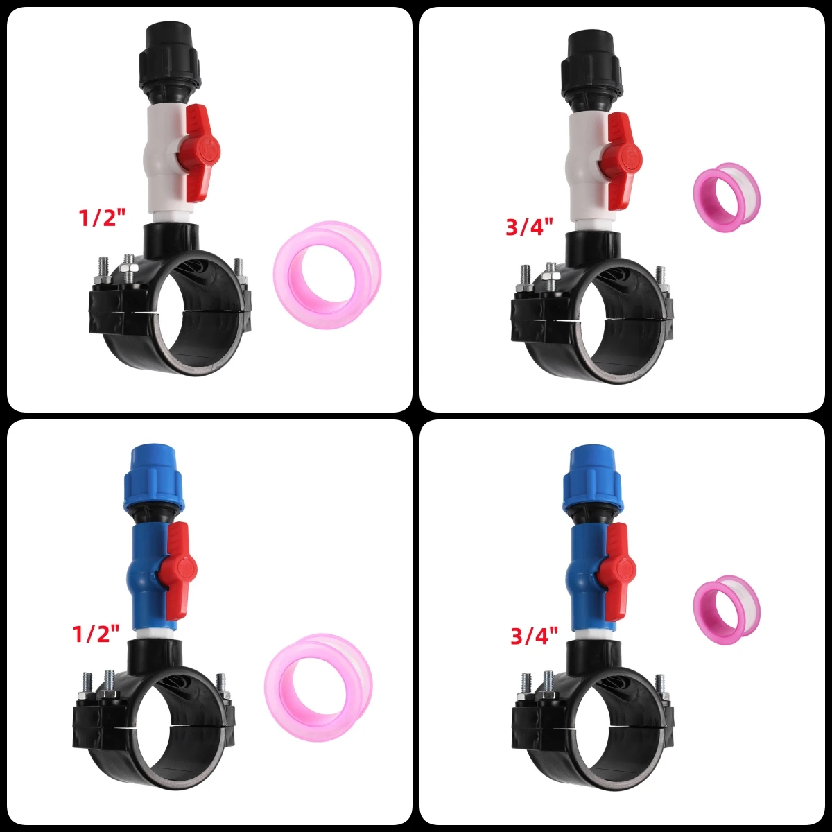 

Переходник для слива седла с зажимом от DN20/25 мм до 75 мм, трехходовой шаровой кран с внутренней резьбой 1/2 дюйма, 3/4 дюйма, с переключателем, быстроразъемное соединение, распределитель воды