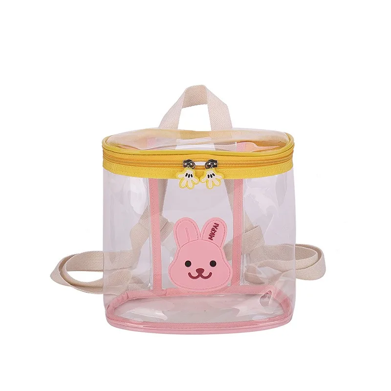 Korea ins bear rabbit mini small backpack transparent PVC plastic jelly bag men and women children kindergarten schoolbag - Image 5