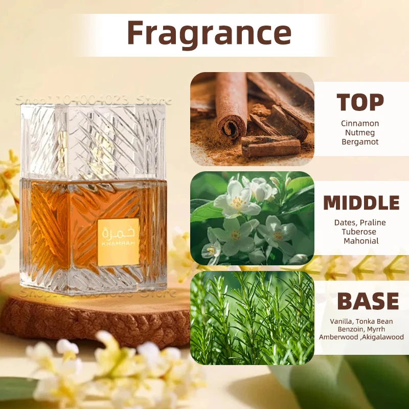 Lattafa Parfums Khamrah Voor Unisex Eau de Parfum Spray Originele Verenigde Arabische Emiraten Arabische Parfum Voor Vrouwen Voor Mannen 100ML