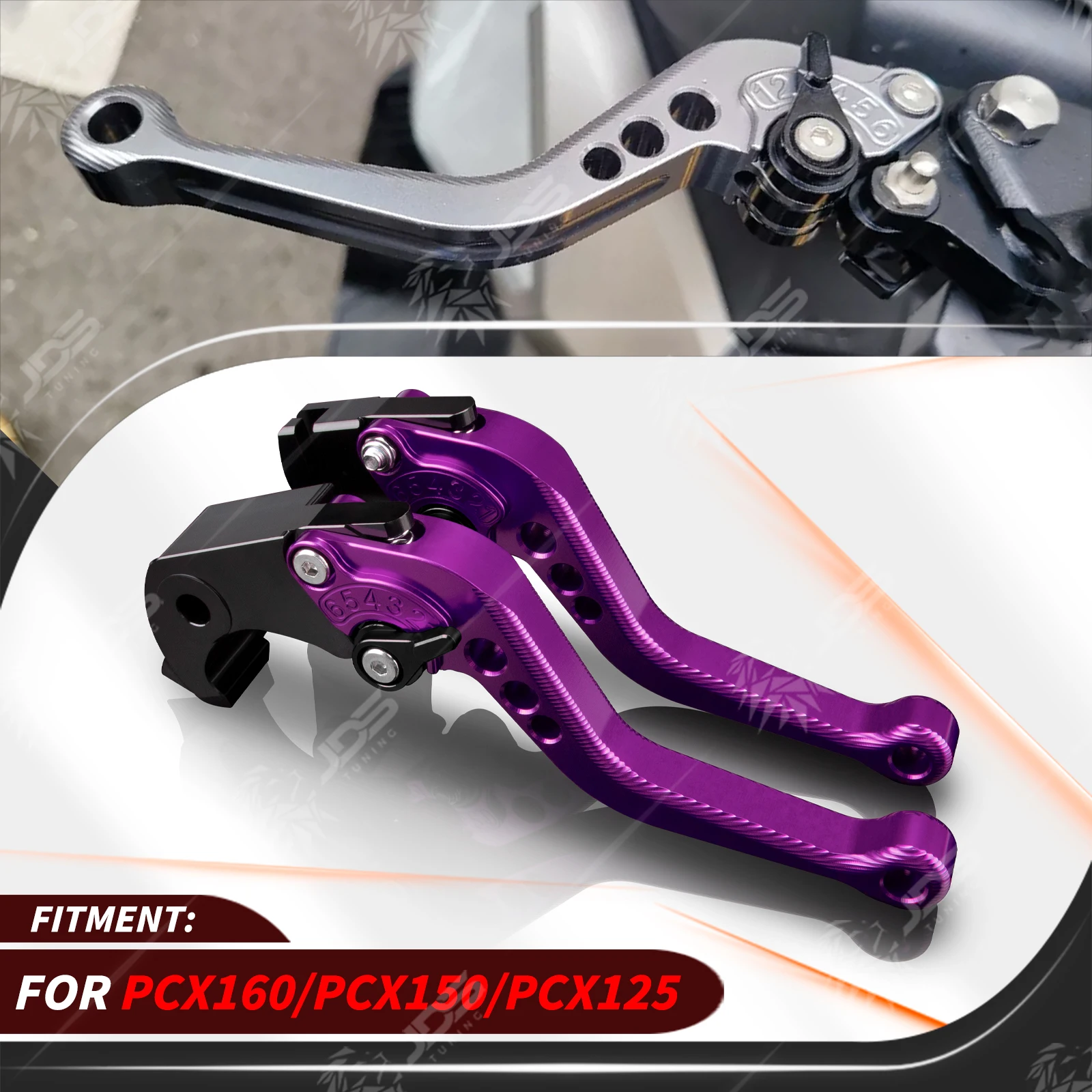 For Honda PCX160/PCX150/PCX125 Sport Short Brake Lever Set Adjustable Handle Levers Three-Fingers Accessories Parts