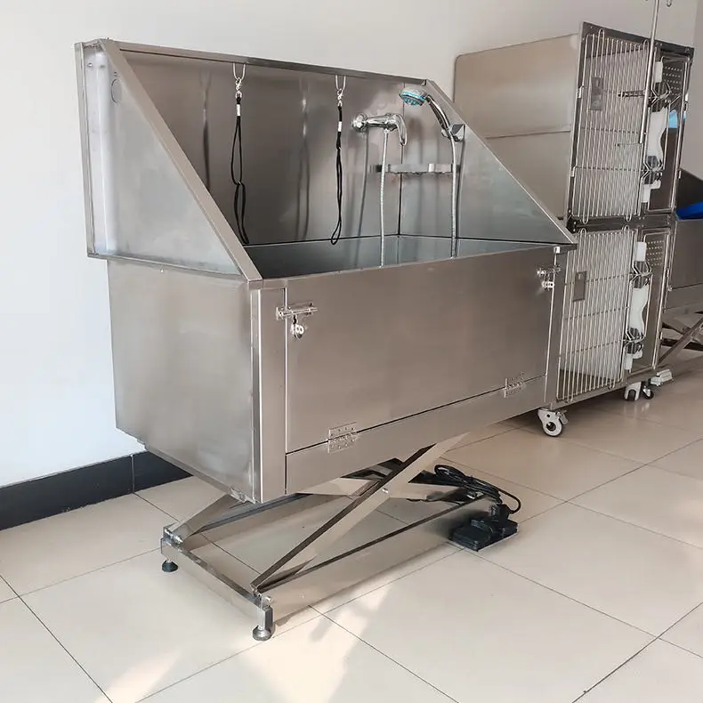 USMILEPET Eco-Friendly Big Door Electric Lifting Dog Bathtub Stainless Steel Pet Salon Dog Washing Station