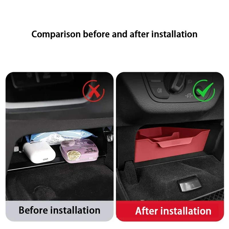 For Audi Q5 FY Q5 Sportback 2018 2019 2020 2021 2022 2023 Silicone Driver Side Storage Box Drawer Car Interior Organizer 2