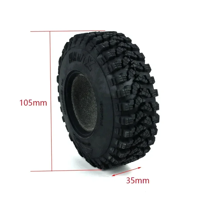 2PCS 1.9 "Gomma Voodoo KLR Ruota Pneumatici 105*35mm per 1:10 RC Crawler Axial SCX10 D90 TF2 MST Tamiya