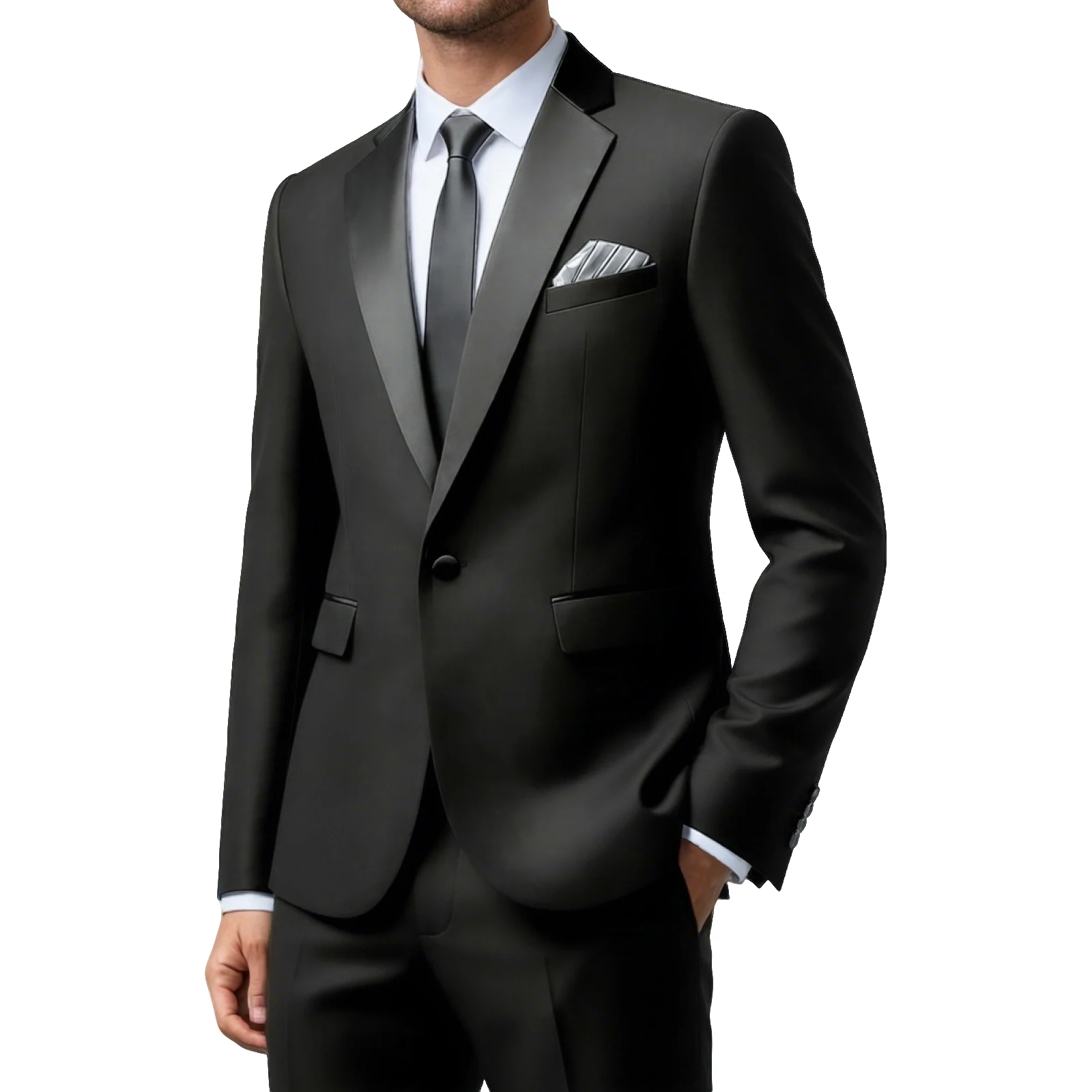 Men's Slim Fit Suit Blazer Business Wedding Party 2-Piece Jacket & Pant Suit