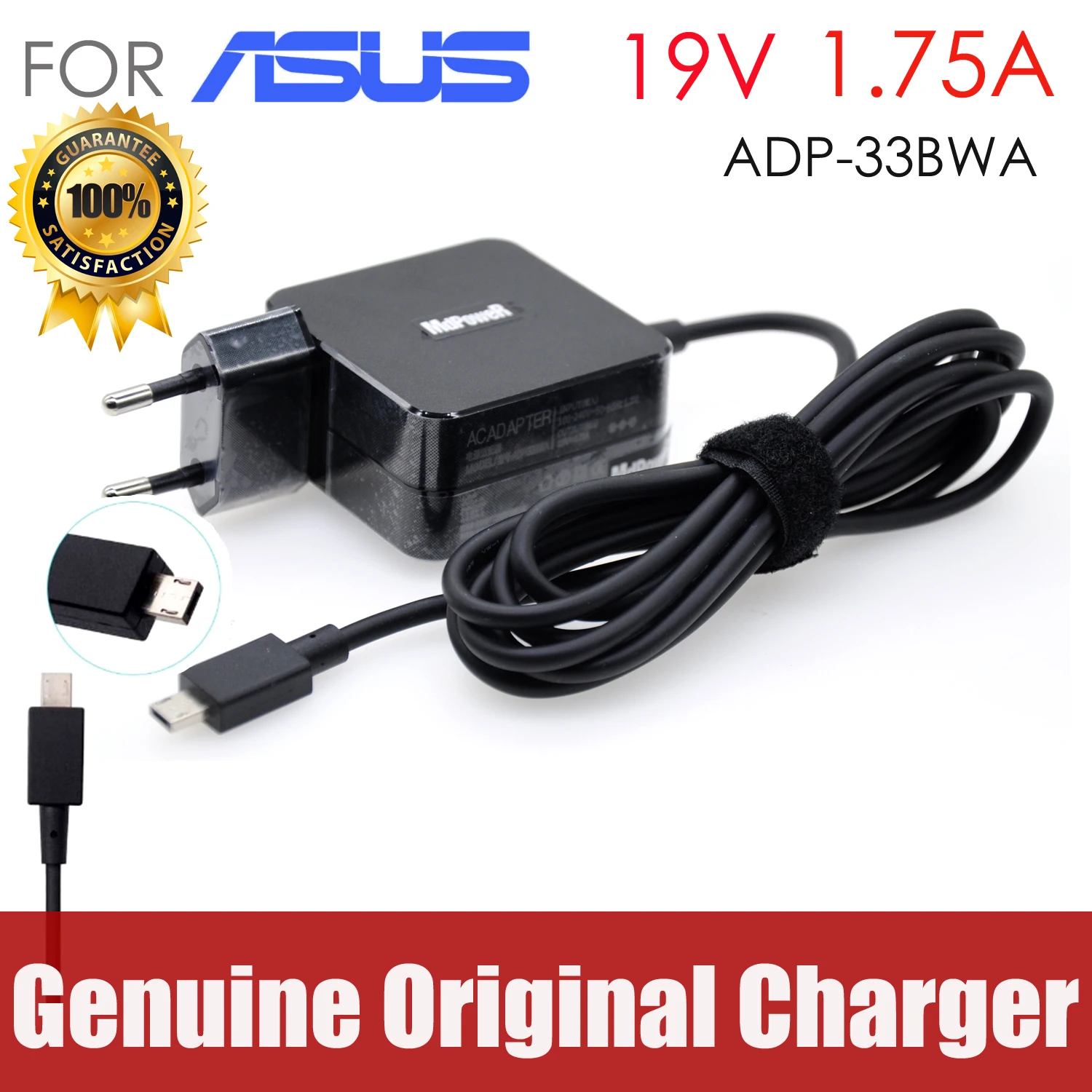 Original For ASUS laptop AC adapter charger Micro USB 19V 1.75A 33W ADP-33AW A EXA1206UH Eeebook X205T X205TA E202 E202S E205SA