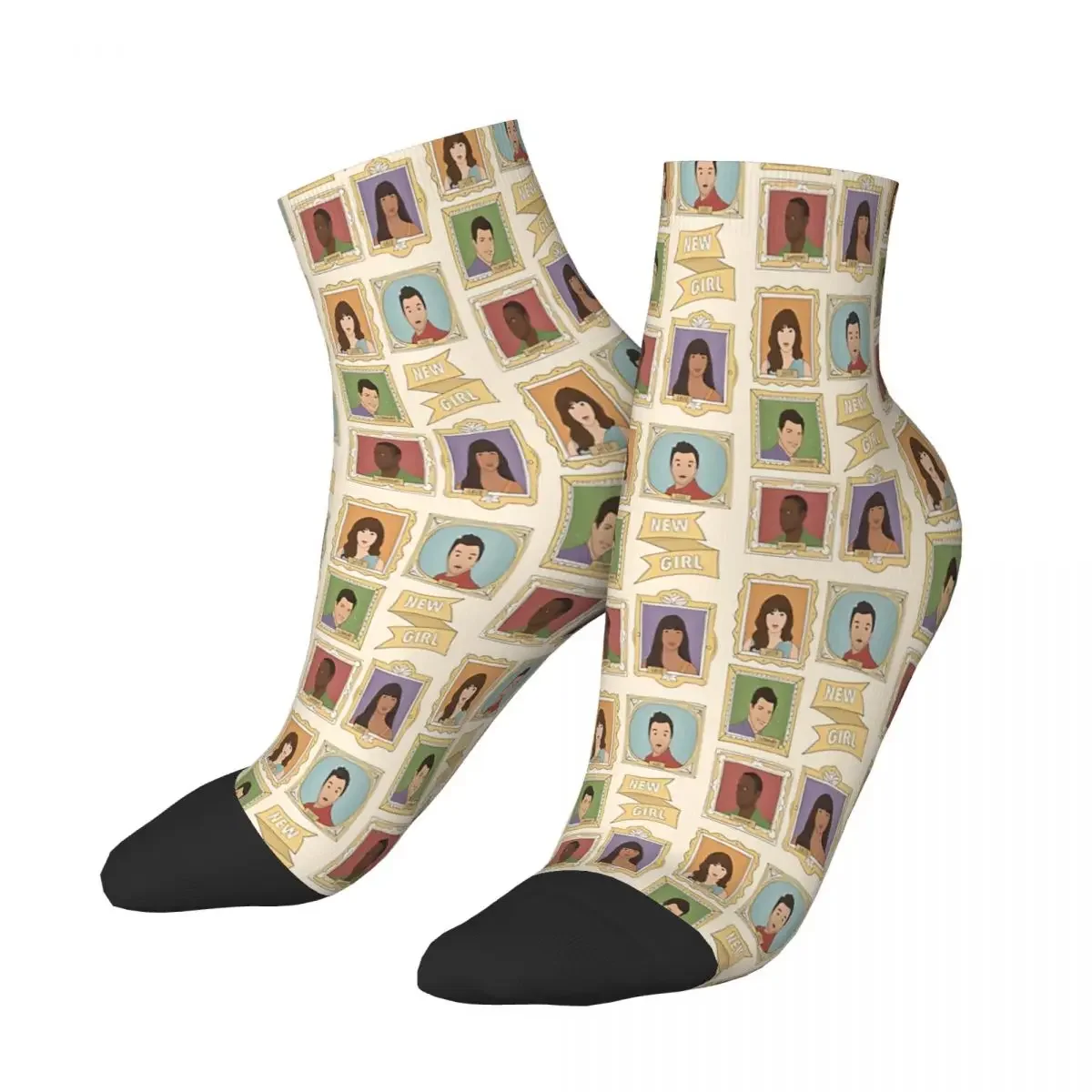 New Girl Vintage Frames Ankle Socks Male Mens Women Autumn Stockings Polyester