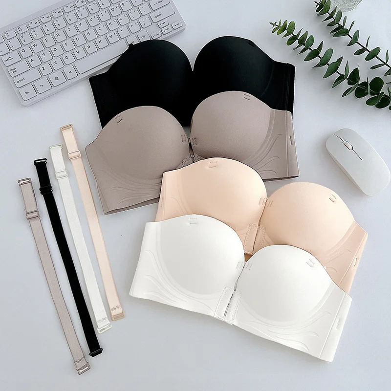 Unterwäsche mit Schnalle vorne, praktisch, gegen Durchhängen, ohne Schultergurt, Damen-BHs ohne Stahlring, nahtlos