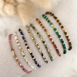 CCGOOD Natural Stone Bracelets Adjustable Healing Stone Bracelet Women Jewelry 4mm Faceted Gemstone Pulseras Meaningful Gift