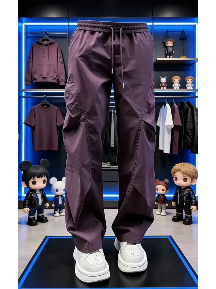 American Style Quick Dry Light Outdoor Soft  Casual Straight Leg Pants for Men Summer Thin Waterproof Cargo Trousers
