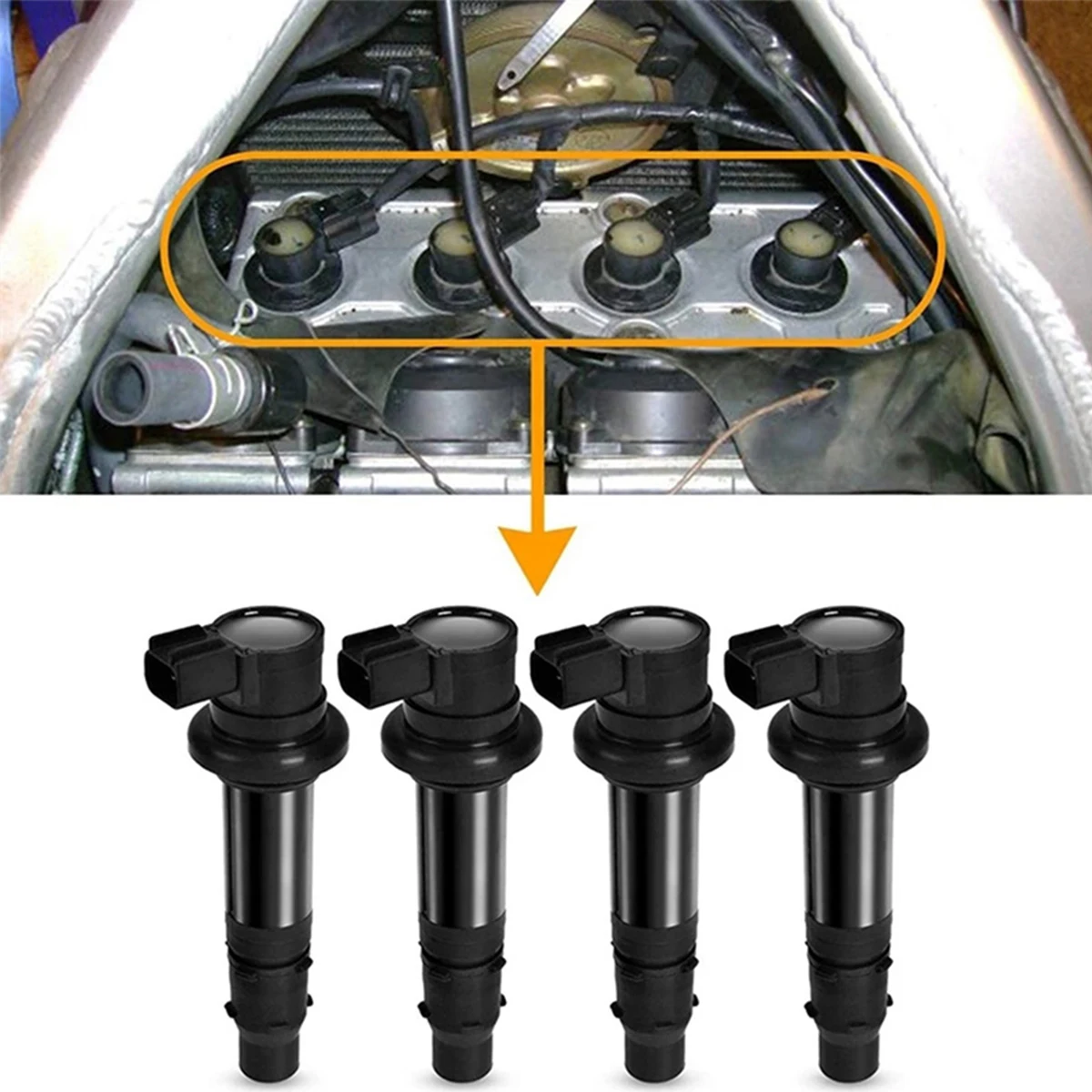 

Suitable for Yamaha YZF R1 R6 S VMX V Max ignition coil F6T558 F6T560 2002-2017 5VY-82310-00-00