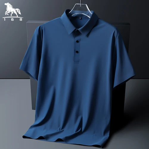 Camisa polo para hombre 6XL 7XL 8XL novedad de verano, polo de manga corta para hombre de alta calidad, polo informal de negocios de seda helada para hombre 2212