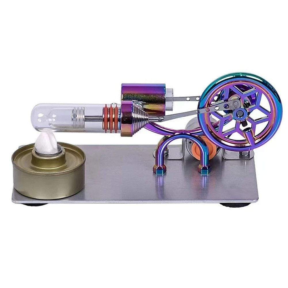 

Colorful Single Cylinder Stirling Engine Mini Generator Model Physics Experiment Teaching Aid Metal Stirling Engine Model