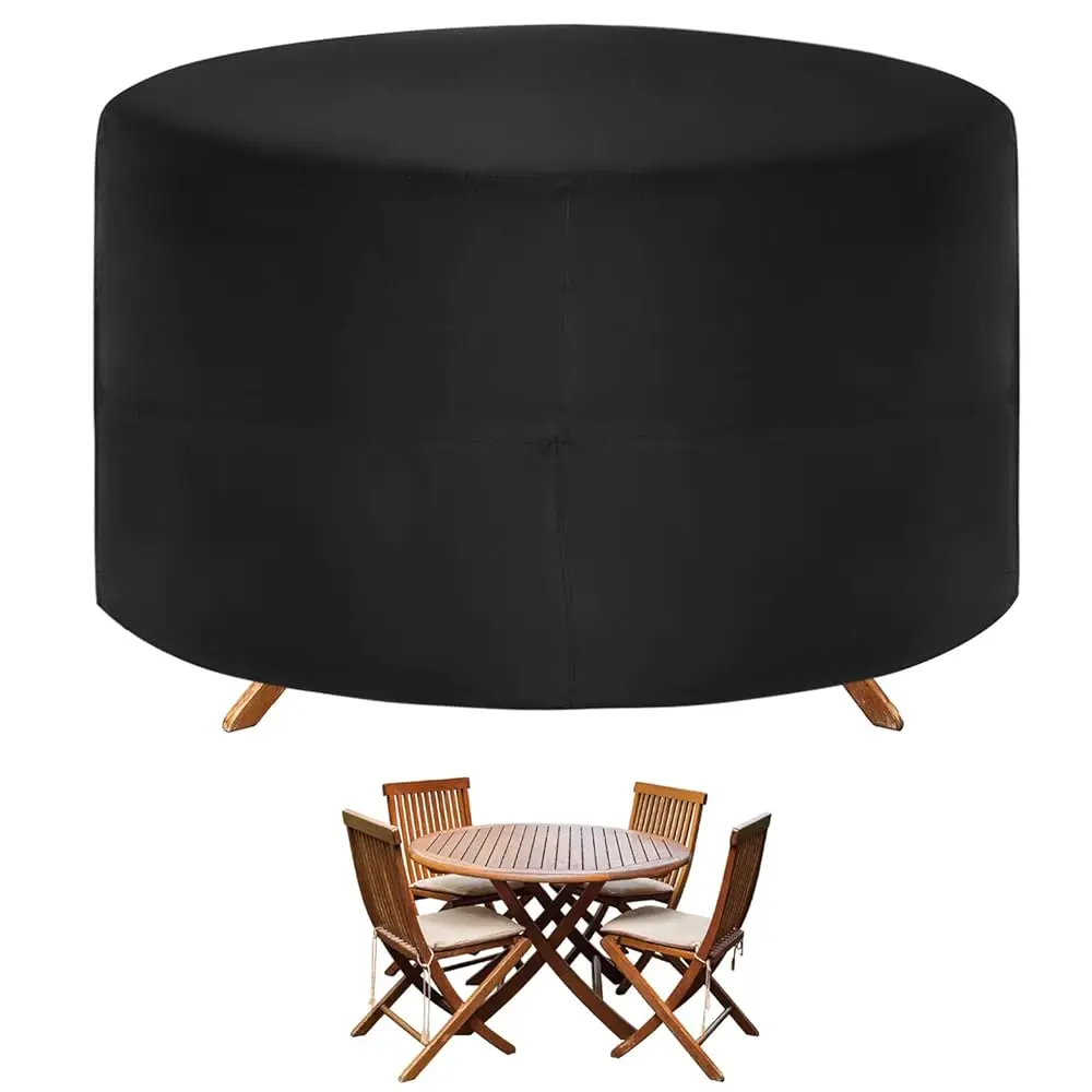 

Круглый чехол для садовой мебели, водонепроницаемая ткань Оксфорд 210D, диаметр 72 дюйма, высота 43 дюйма, с регулируемым шнурком.