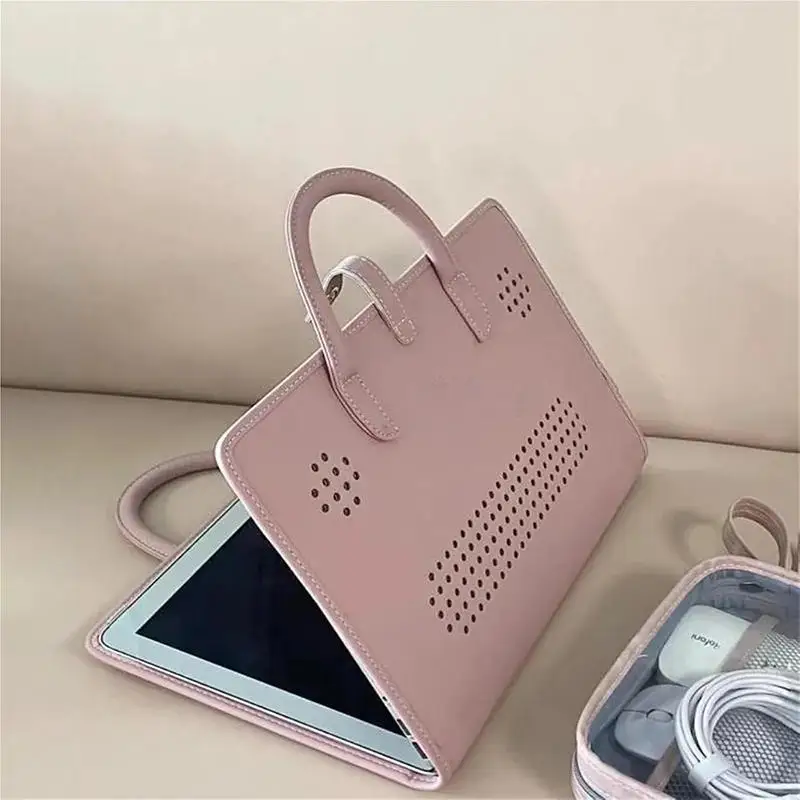 

14 Inch Computer Protective Cases Simple PU Leather Laptop Business Computer Case Fashion Computer Protective Covers With Handle