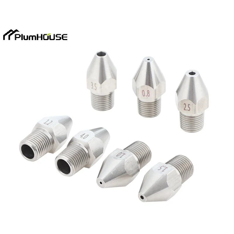 Stainless Steel Universal Linear Nozzle 0 Degree Liquid Column Flow Tip High Pressure Cleaning Cutting Cone Nozzle