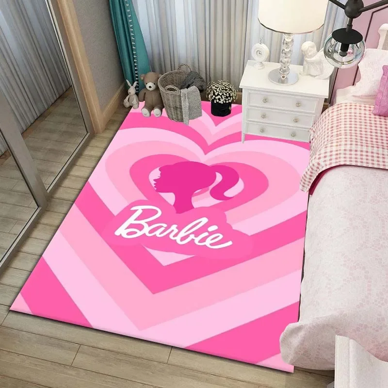 Barbie Movie Pattern Area Rug,Carpet Rug for Living Room Bedroom Sofa Doormat Decoration,Child Play Non-slip Floor Mat