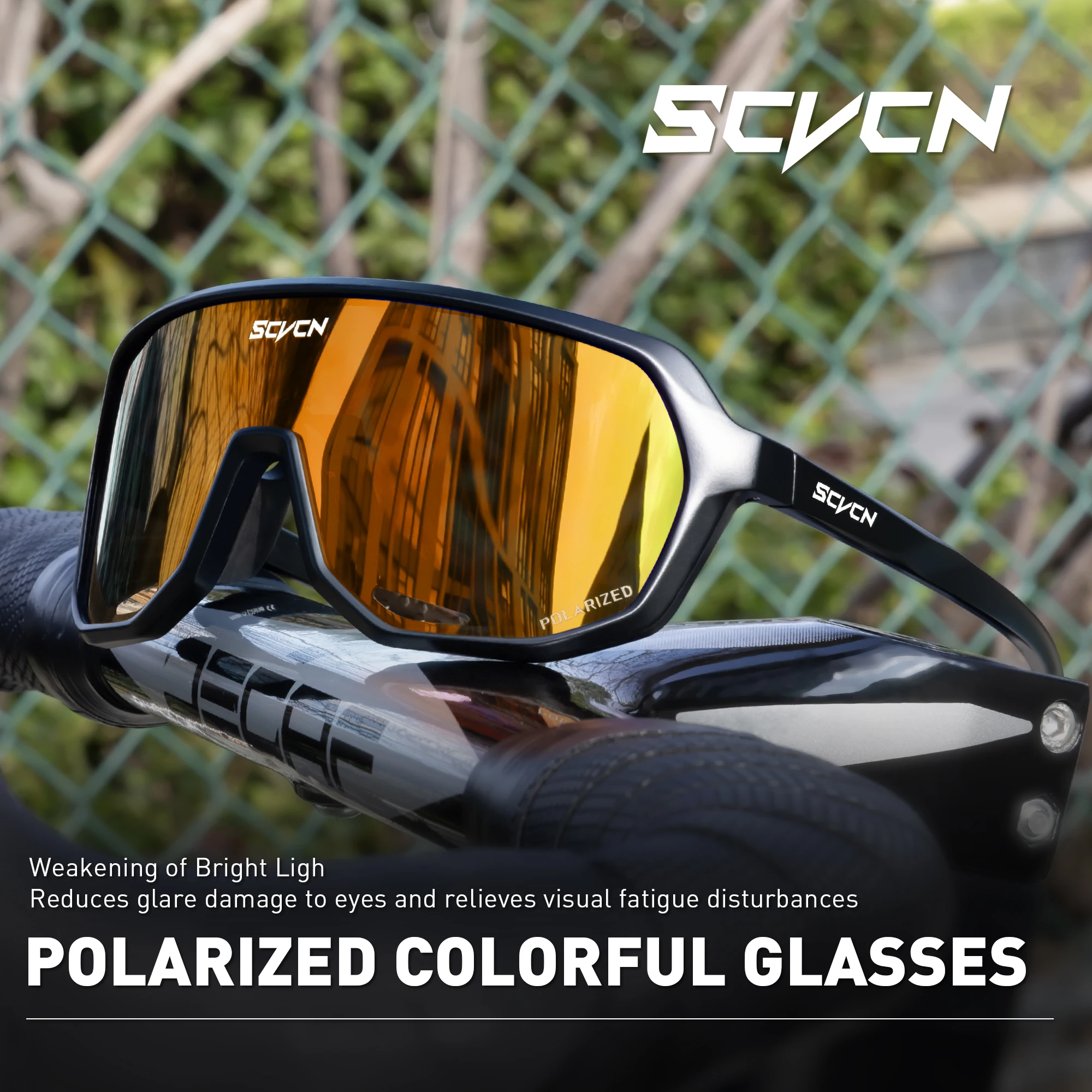 SCVCN Polarized Sunglasses for Driving Cycling Glasses Fashion Bicycle Mountain Bike Men Women UV400 Casual Glasses