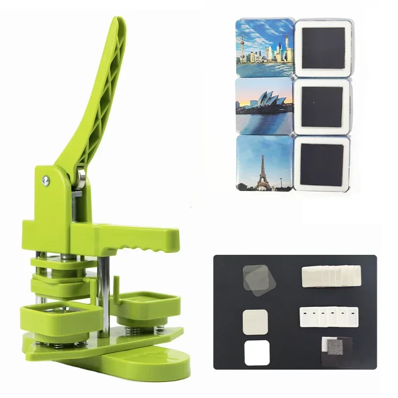 50*50mm 2*2inch Plastic Square Magnet Making Machine Kit with 100sets Magnet materials