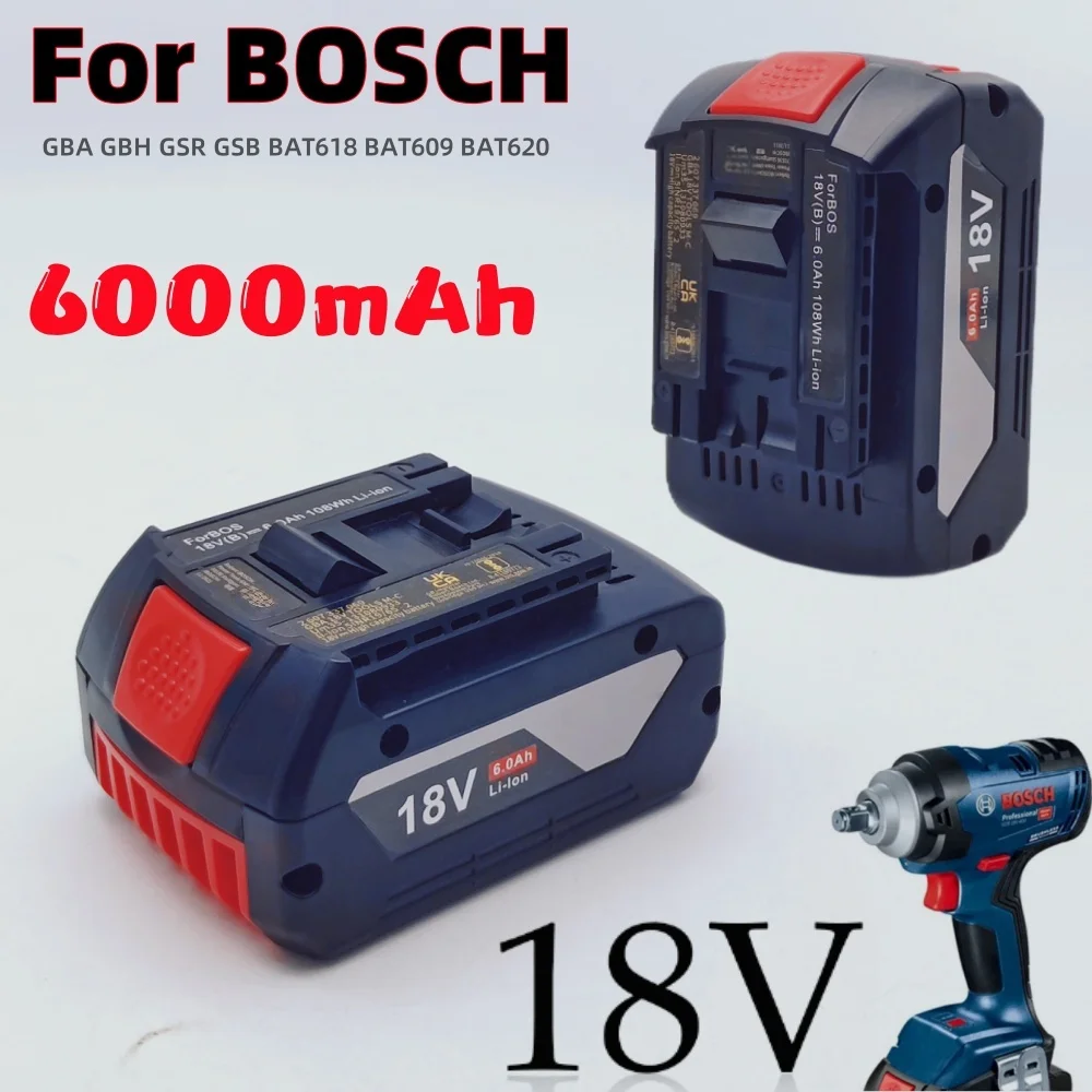 

New For BOSCH 18V 6.0Ah rechargeable battery Long lasting,for BOSCH 18v GSR,GKS Drills tools battery