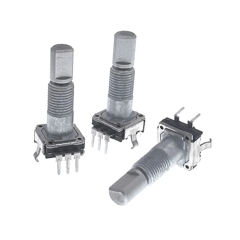 1PCS Japan 360 Degree Rotating  Encoder EC11with switch Car Navigation Digital volume 18 Position 5pin  25MM half shaft