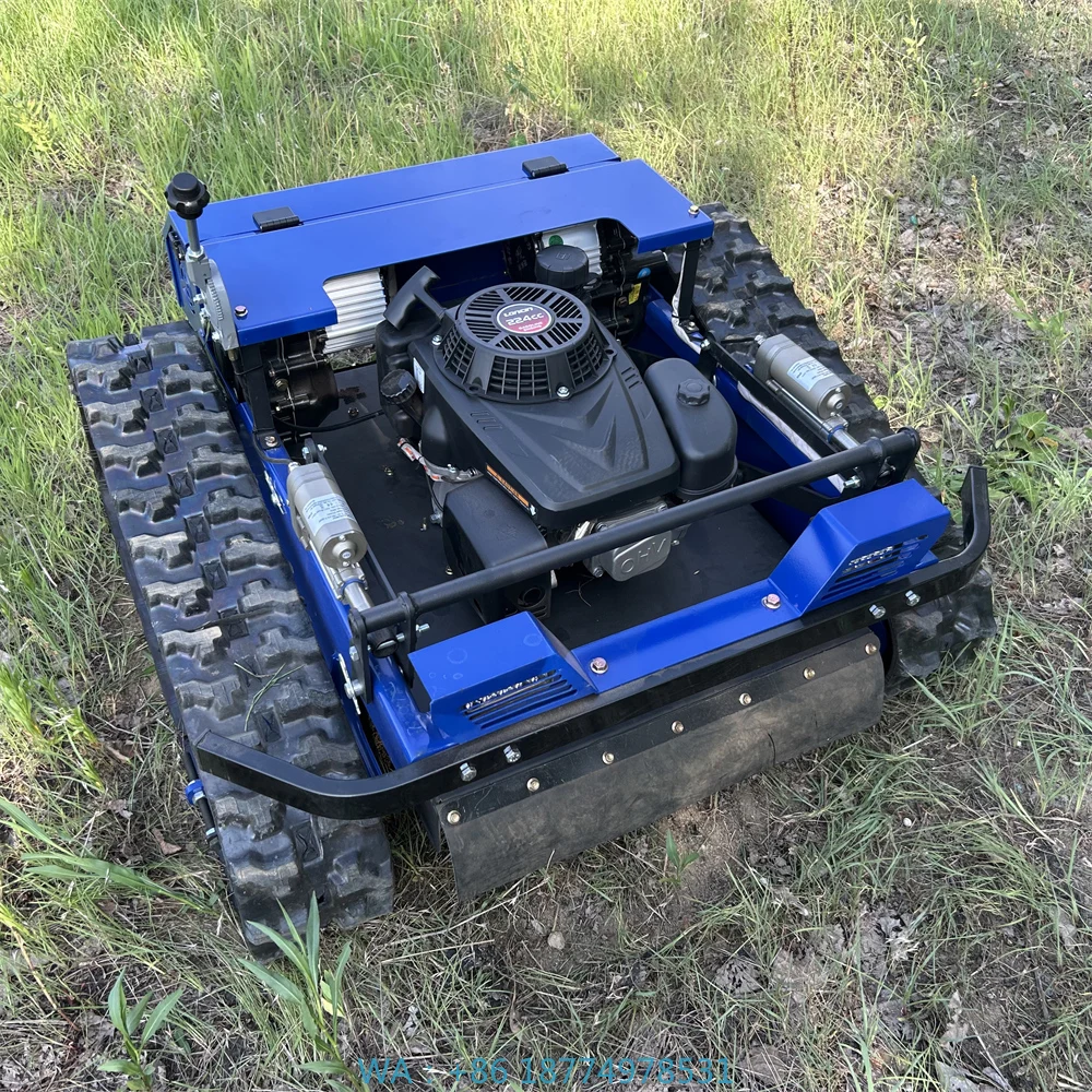 s Motor Crawler 4WD Self Propelled for Orchard Slope YardPowerful Remote Control Hybrid Oil Electric Lawn Mower Brushles